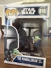 Funko Pop! Vinyl:Star Wars -The Mandalorian with Grogu (On Back) 818 BOX DAMAGE