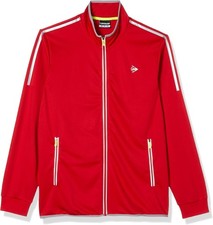 Dunlop Men's Training Jacket Club Line Knitted Jacket, Red / White, XXL