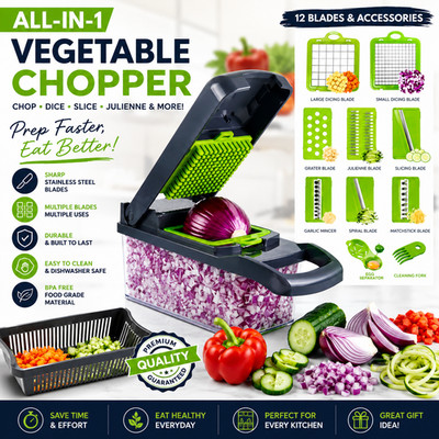 16 in 1 Vegetable Fruit Chopper Cutter Food Onion Veggie Dicer Slicer Kitchen US
