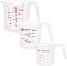 3PCS Plastic Measuring Jugs for Kitchen & Baking, BPA-Free Measuring Jug Set