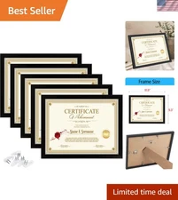 Document Frame 8.5x11 Certificate Diploma Frame 5 Pack Wall Tabletop Black