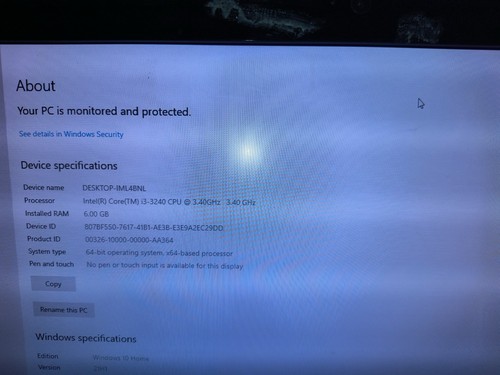 Lenovo c540 AIO CORE i3-3240 / 6GB / 1TB HDD / WINDOWS 8/ AC POWER ADAPTER - Picture 2 of 3