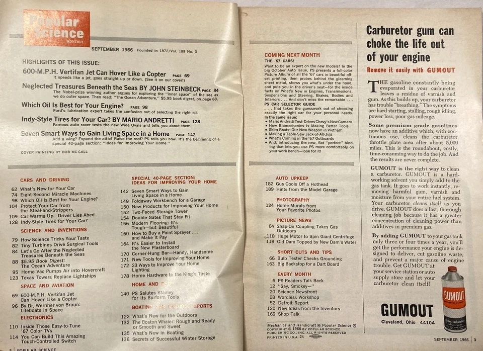 2 VINTAGE '60S POPULAR SCIENCE. Hydrofoil & Hover Craft Covers. Nov '62 & Sep 66 - Image 3 of 4