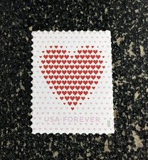 100 PCs USPS FIRST CLASS LETTER STAMPS LOVE HEARTS STAMPS MNH 2020 PANE -WEDDING