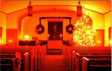 Covington, VA Virginia CALVARY CHRISTIAN CHURCH 1981 Christmas Chancel Postcard