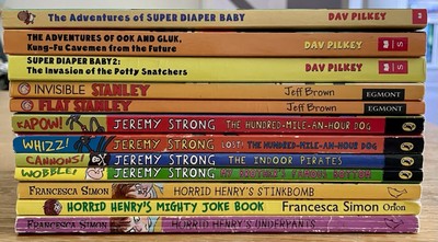 Mixed Bundle of 12 Kid's Books Age 7+ Yrs Jeremy Strong, Super Diaper Baby Etc.