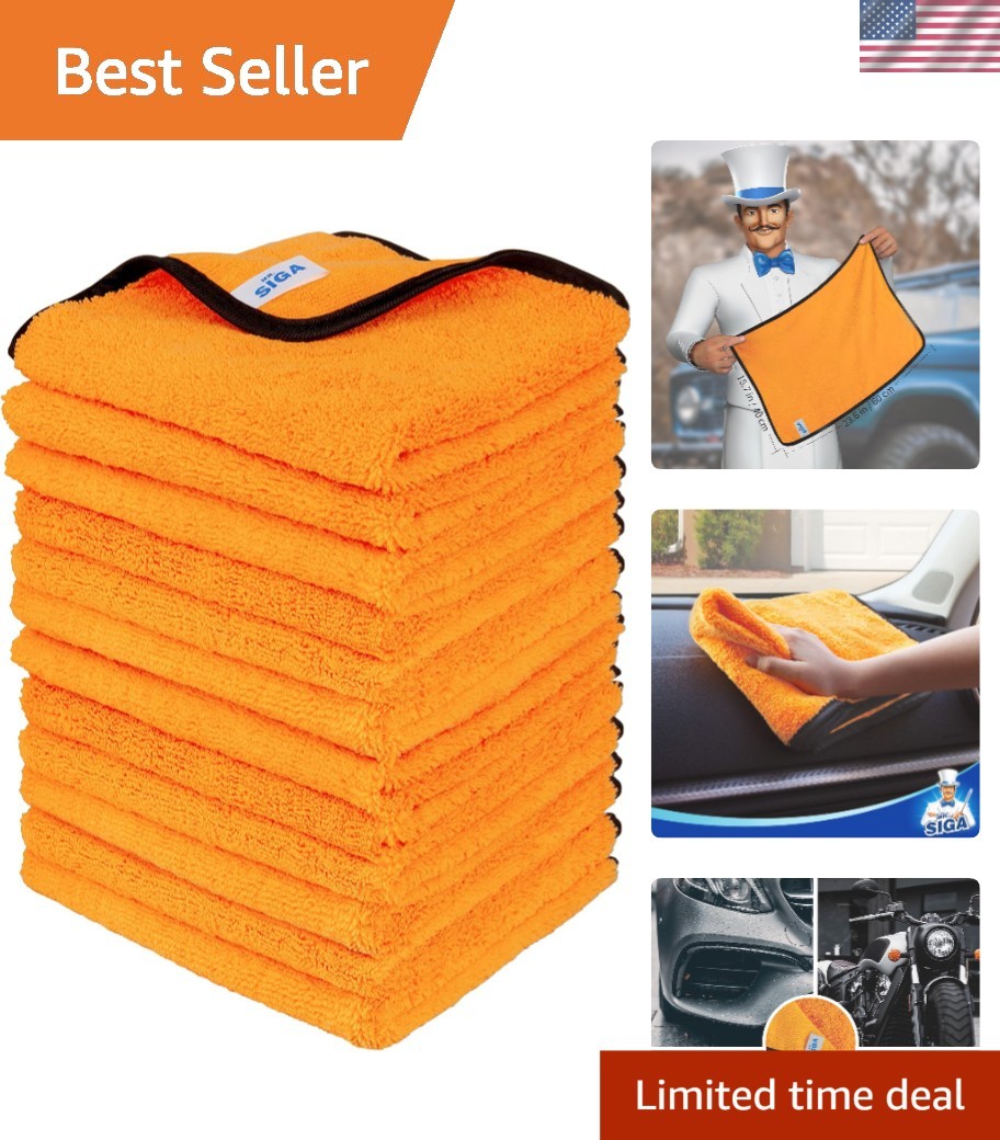Premium 12-Pack Microfiber Towels for Luxury Cars – Dual-Sided, 15.7x23.6 In Large Size