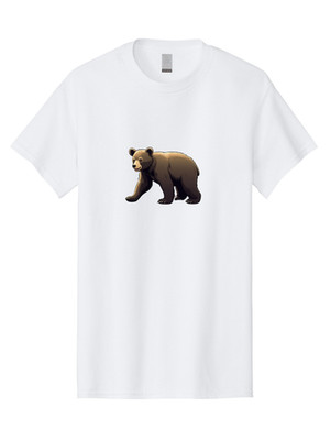 Cartoon-Bear Mens Graphic Tee, 100% Cotton, Casual Summer Wear