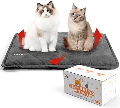 Mora Pets Selbstheizende Katzendecke 61 x 46cm Wärmematte Hund/Katze Dunkelgrau