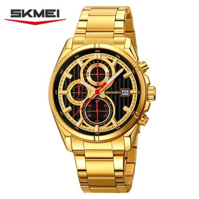 Fashion Watch with Box Men's Stainless Steel Wristwatch Elegant SKMEI 9395