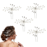 4 StüCk Braut Hochzeit Blume Haarnadeln，Perle Haarschmuck Hochzeit FüR Frauen Un