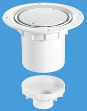 McALPINE Wet Room Shower Gully Drain TSG2WH for Sheet Flooring - Trapped