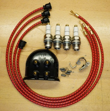Ih Farmall F-12 Tune Up Kit Spark Plugs, Cloth Wires, F4 Magneto Cover & Points