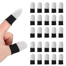 Mobile Gaming Finger Sleeve, 40 Pack Controller Finger Thumb Sleeve, White