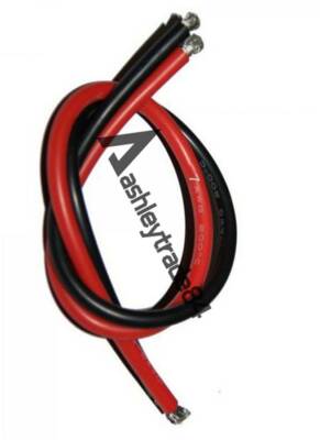 2M AWG soft silicon cable awg 10-14 (1 Meter red +1 Meter black) New