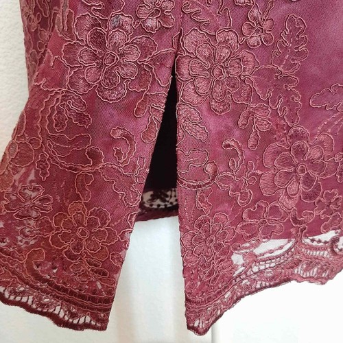 JS Collections Size 4 Burgandy Lace Dress - Picture 10 of 12