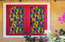 3D Color Triangle ZHUA313 Window Film Print Sticker Cling Stained Glass UV