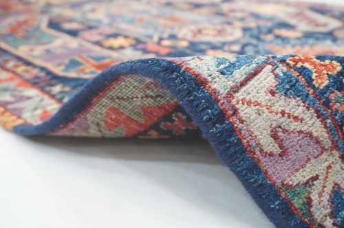 3 x 12 ft Navy Blue Samarkand Afghan Hand knotted Transitional Runner Rug - Picture 12 of 16