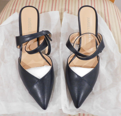 NEW! Ladie's AMBELIGHT Ankle Strap Dress Heels, 8.5M, Navy! - Picture 3 of 9