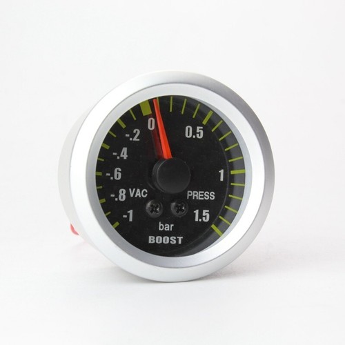 2" 52mm Auto Car Turbo Boost Gauge Analog Carbon Fibre Face -1~1.5 BAR - Picture 1 of 5
