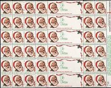 1983 USA Christmas Seal, Santa - Sheet of 36 + Labels - Mint Never Hinged