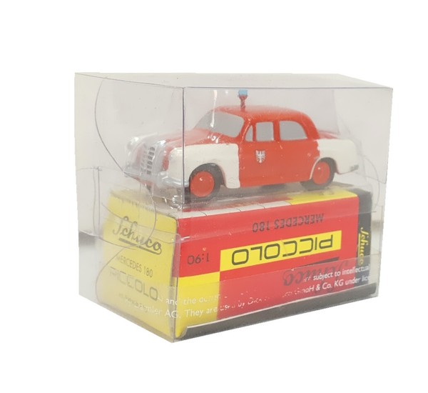 Schuco Piccolo 1:90 Mercedes-Benz 180 Ponton Feuerwehr Frankfurt Neu-image