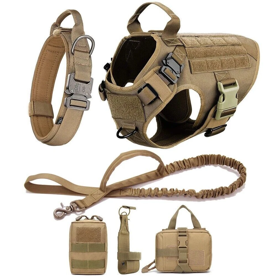 Military Pet Vest, Tactical Training Dog Harness and Leash Set For All Breads - image 2 of 4