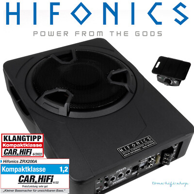 Hifonics Untersitz-Aktiv-Subwoofer 300 Watt Aktiv flach Auto Verstärker ZRX-200A