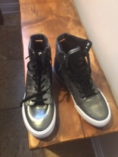 SUPRA BOYS GIRLS TENNIS SHOE HIGH TOPS GREEN GLITTER SIZE 5 NEW WITHOUT BOX
