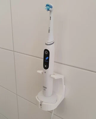 BEST3DPARTS Wandhalterung Halter für elektrische Zahnbürsten Oral-B IO 7, 8 , 9 weiß