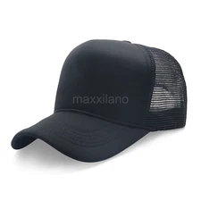 Trucker Hat Foam Mesh Baseball Cap Snapback Adjustable Plain Solid Men Sport Cap