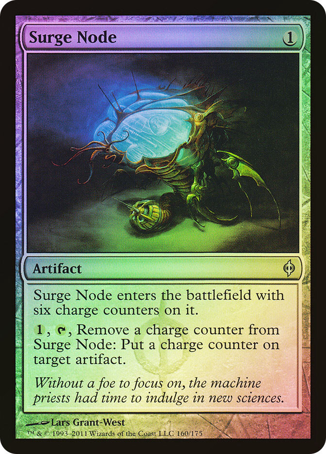 MTG FOIL Surge Node  - New Phyrexia #160