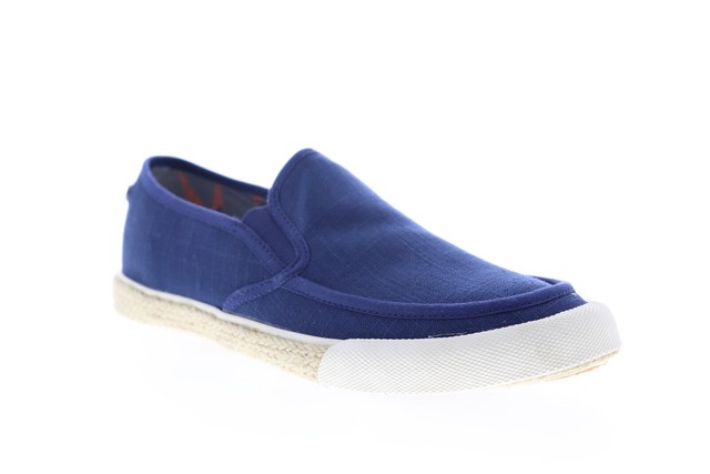 mens blue canvas slip on shoes