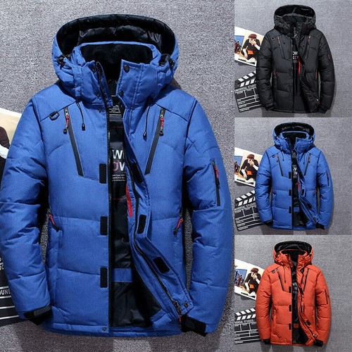 Winter Mens Warm Quilted Parka Duck Down Jacket Padded Bubble Puffer