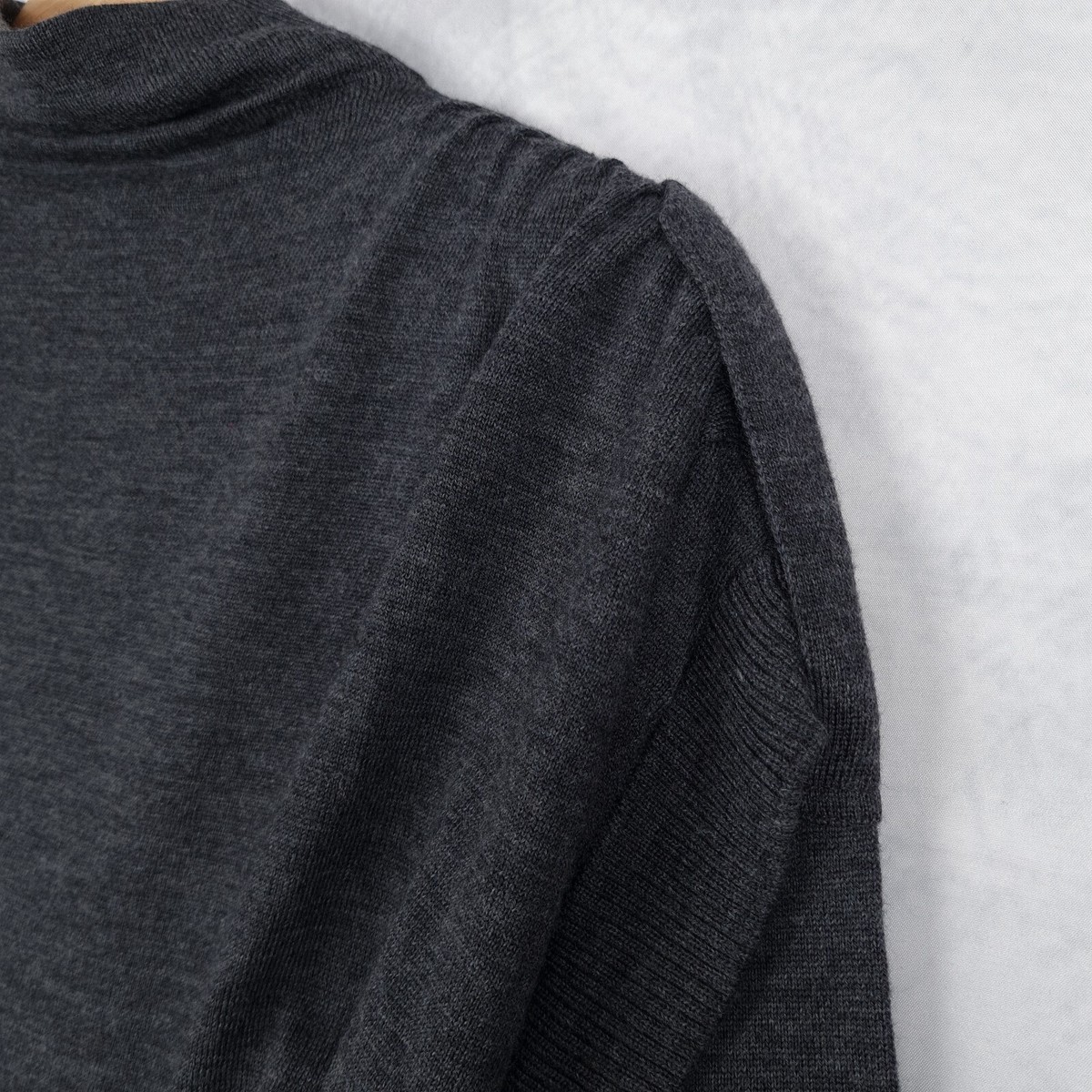 ZARA SRPLS ウールジャケット Zara SRPLS Sweater Womens Medium Gray Wool Ruched Draped