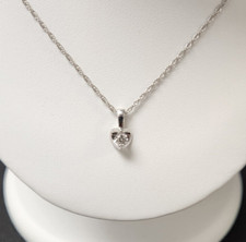 Simply Elegant Sterling Silver Diamond 1/10CTTW Pendant - 18" Chain