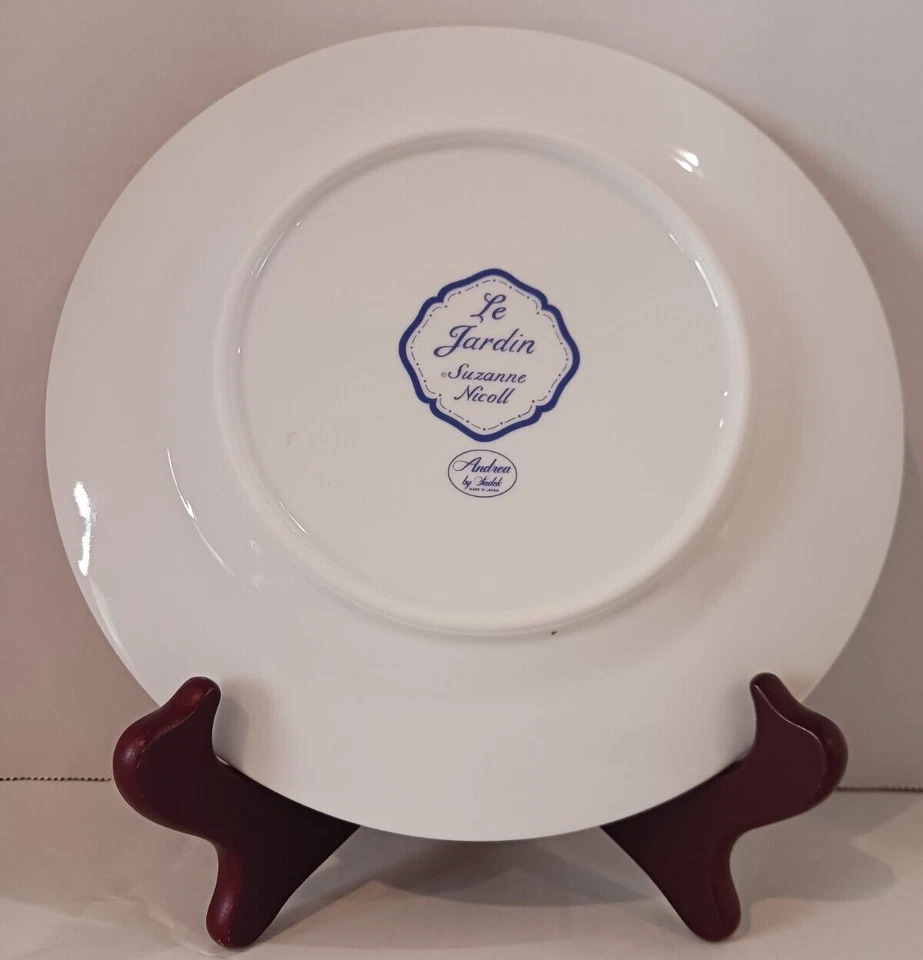 Plato de porcelana Andrea by Sadek Le Jardín Suzanne Nicoll 8" con ganso y floral Foto 3 de 4