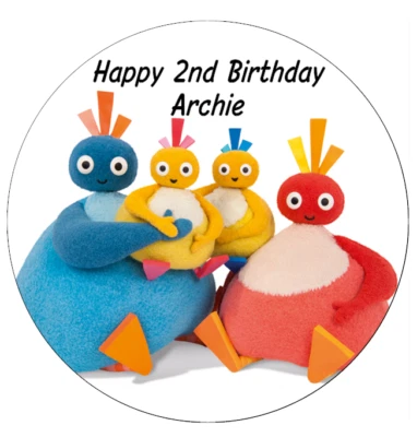 FRANKIES BAKERY Twirlywoos Birthday Edible Personalised Cake Topper Edible Wafer Paper 7.5"