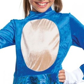 Child Sonic Hedgehog Blue Velvet Dress Leggings Girls Halloween Costume S-XL