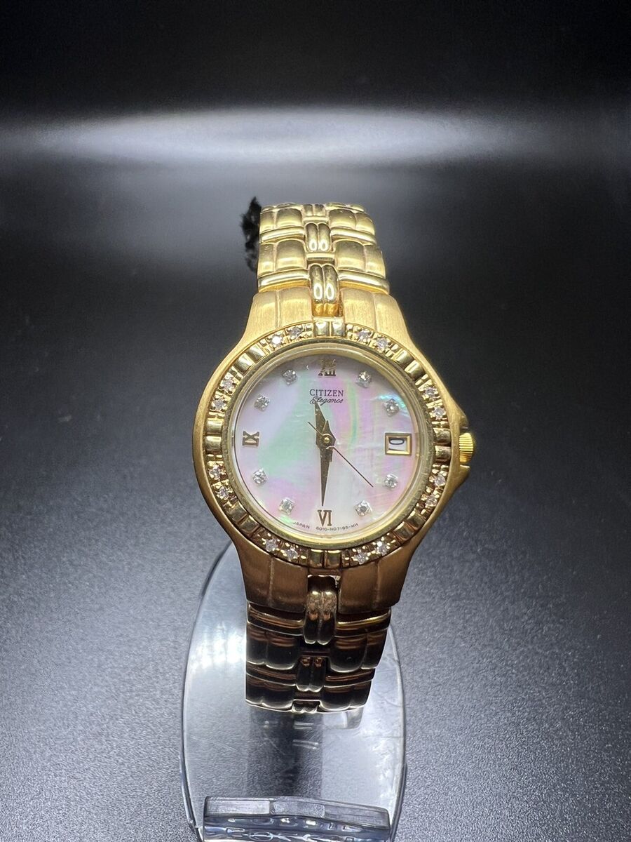 Citizen Elegance Watch Womens Gold Tone Mother of Pearl New Citizen Elegance Watch Womens Gold Tone Mother of Pearl New