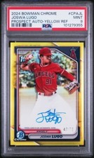 2024 Bowman Chrome Prospect Autographs Yellow Refractors Joswa Lugo 47/75 PSA 9