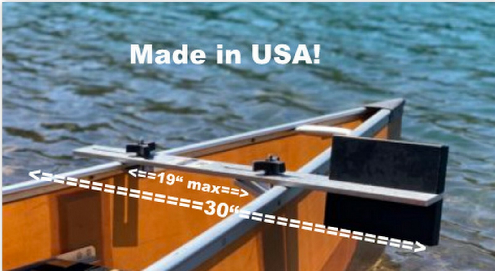 Canoe Motor Mount.  Made In USA. Strong. No wood! Optional Extension Bracket. .