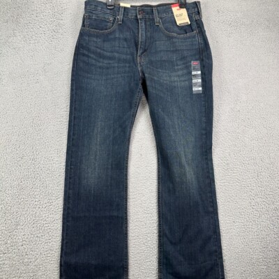 Levis 527 Slim Bootcut Jeans Mens 34X30 Blue Distressed Western Cowboy Denim NEW