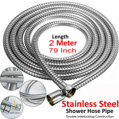 Flexible Shower Hose 2m Stainless Steel for Hand Held Shower Head Bathroom - Picture 17 of 21