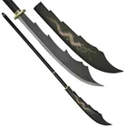 Black Dragon Naginata - High-Quality Metal Blade with Cover - Overall 63.5"