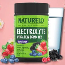 Electrolyte Powder, Sugar-Free & Non-GMO, 50 Servings, Berry Flavor