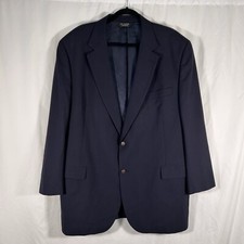 Jos A Bank 100 Wool Blazer 50 L Black 2 Button Front Pockets Office Formal