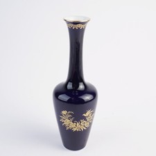 HEINRICH Vase  ROSENVASE , ECHT KOBALT ca. 21 cm Vintage blau Handbemalt