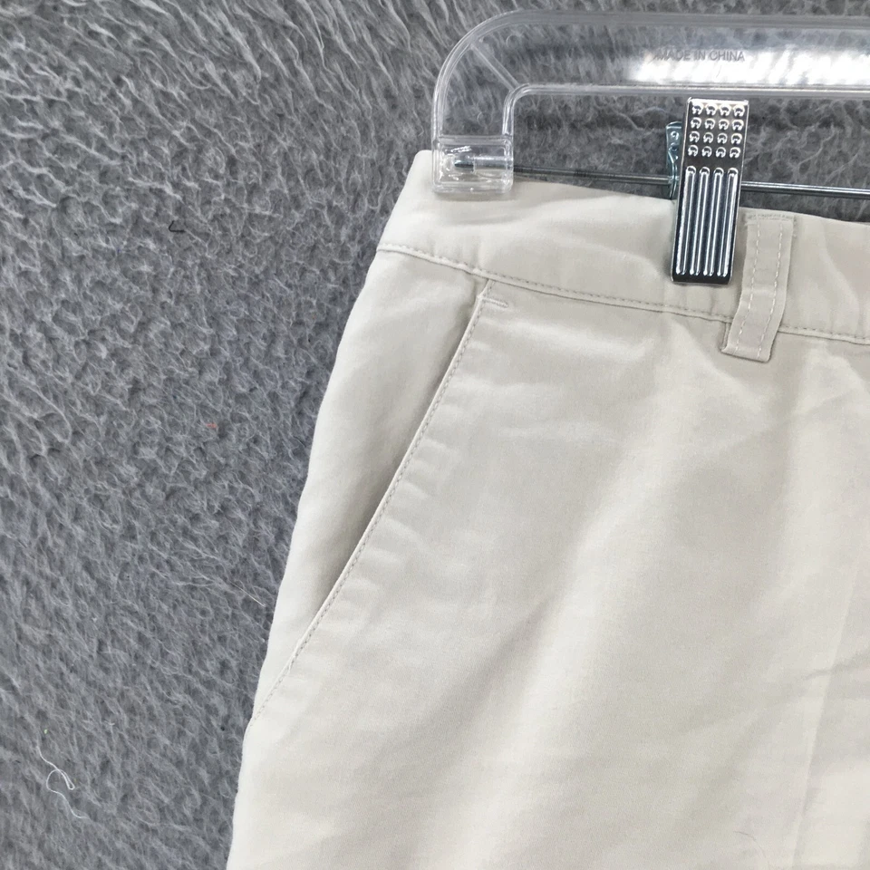 Adidas Stretch Chino Shorts Womens 12 Beige Cotton Blend High Rise Flat Front - Изображение 2 из 4