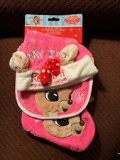 NWT Rudolph The Red Nosed Reindeer  CLARICE My 1st Christmas - Stocking Bib Hat